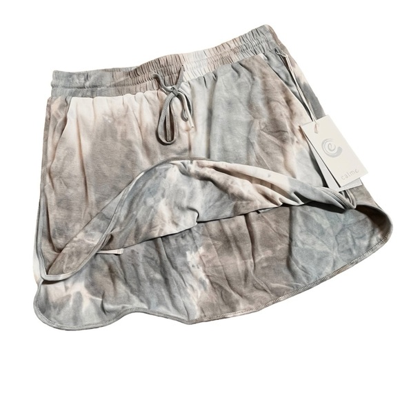 Calme by Johnny Was Rain Blue Tie Dye Commuter Short Skirt Size Small NWT - Picture 2 of 10